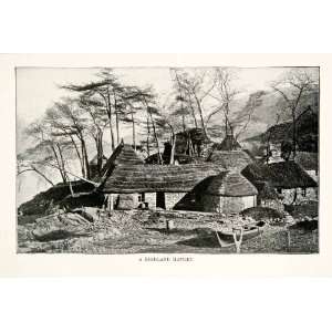  1902 Print Highland Hamlet Village Scotland Scottish Huts 