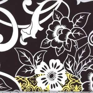  45 Wide Taxi Trio Large Floral Vine Black Fabric By The 