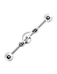 Surgical Steel Music Note Industrial Barbell Earring
