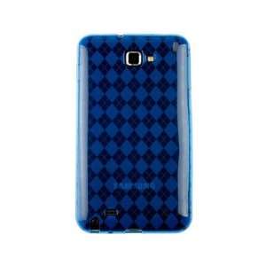   Phone Protector Case Cover Blue Checkered For Samsung Galaxy Note LTE