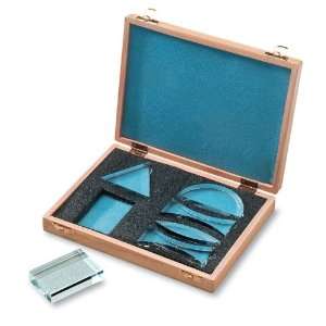   Prisms with Wooden Storage Box   Set of 6 Assorted Sizes and Shapes