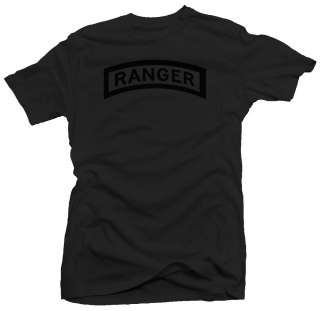 Ranger blk US Army Military Forces New Airborne T shirt  