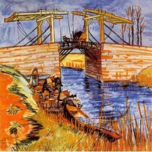  Oil Painting The Langlois Bridge at Arles Vincent van 