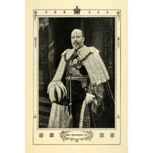  1902 Print Portrait King Edward VIII Royal Fashion 