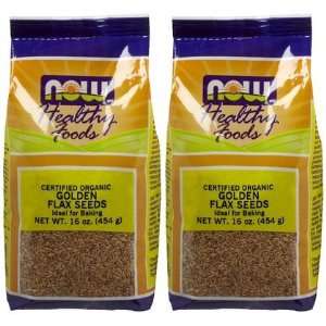  NOW Foods Organic Golden Flax Seeds, 2 ct (Quantity of 4 