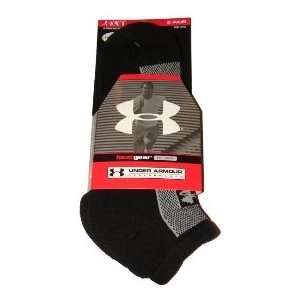   Armour Heat Gear Black 2 Pair Lo Cut Socks (L)
