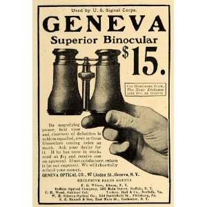  1909 Ad Geneva Optical Company Binocular Signal Corps 