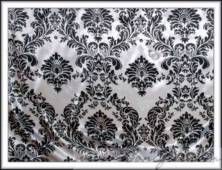 BOOAK Fabric VTG Jaquard Damask *Scroll Retro Decor Decorator 54 B&W 