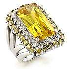 R740 8   BIG & BOLD 21.5 CT. CANARY YELLOW COCKTAIL RING SIZE 8  