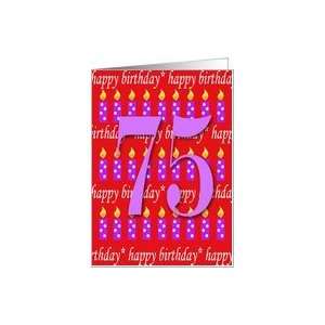  75 years old Lit Candle Happy Birthday Card Toys & Games
