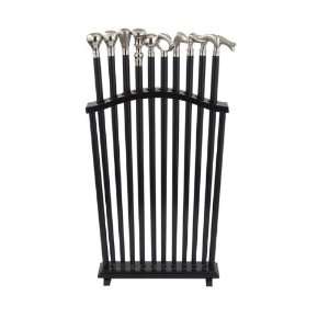   Black Wood Walking Stick 10 Canes Cane Stand NEW 