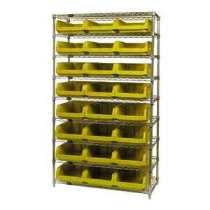   Shelving With 24 Magnum Giant Hopper Bins Yellow