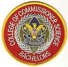 BOY CUB EAGLE SCOUT Bachelors of Commissioner Science Emblem