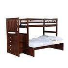 Solid Wood Twin Over FULL Espresso STAIRCASE Bunk Bed w/STORAGE 