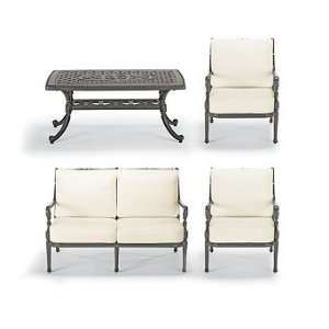   Set with Cast top Table in Gray Finish   Frontgate, Patio Furniture