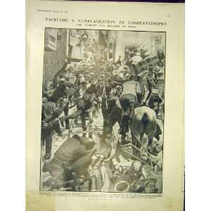  Constantinople Turkish Fire Brigade Cleaver Print 1913 
