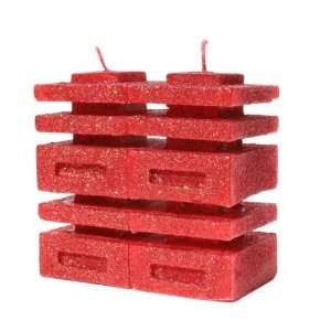 Large Square Red Double Happiness Candle 