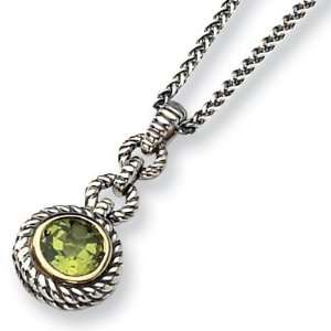  1.91 CT Peridot Necklace 18in   Sterling Silver Jewelry