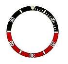   INSERT FOR ROLEX SUBMARINER WATCH PARTS   BLACK & RED / SILVER COLOR