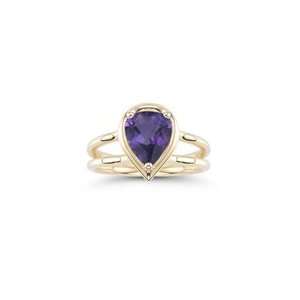  1.36 Cts Amethyst Solitaire Ring in 14K Yellow Gold 6.5 