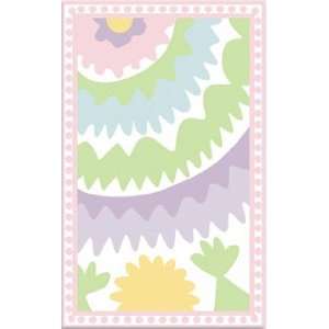  The Rug Market Kids Suzani Pastel 11594 White and Sage and 