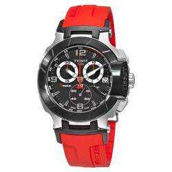 Tissot Mens T Sport T Race Red Rubber Strap Chronograph Watch 