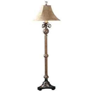   Uttermost Champagne and Faux Suede Shade Floor Lamp