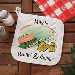    Personalized BBQ Potholder   Grillin and Chillin
