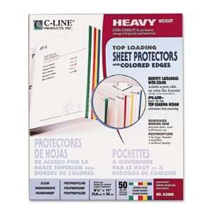  C Line Colored Edge Sheet Protector CLI62000 Office 