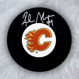 Rob Niedermayer Calgary Flames Autographed/Hand Signed Hockey Puck
