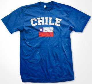 Chile World Cup Soccer Chilean Pride Flag Mens T Shirt  