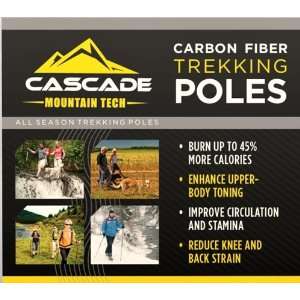  Cascade Mountain Tech Carbon Fiber Trekking Poles Sports 