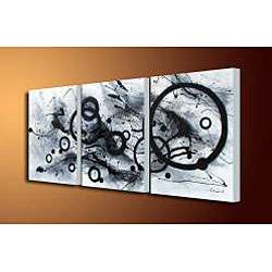 Hand painted Abstract 3 piece Gallery wrapped Canvas Art Set 