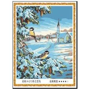    Paint By Number Kit 20x16 Sparrow in the snow Toys & Games