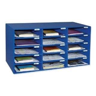 Pacon 70% Recycled Mailbox Storage Unit, 15 Slots, Blue (1308)