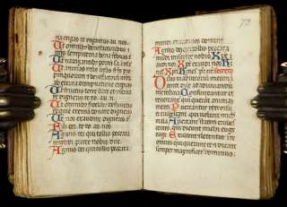 ca.1470 ILLUMINATED BOOK OF HOURS Medieval VELLUM MANUSCRIPT Italian 