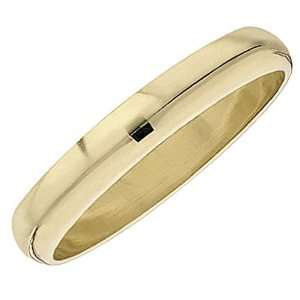  Gold Mens Ladies Unisex Ring Wedding Band 4MM Domed Plain Shiny 