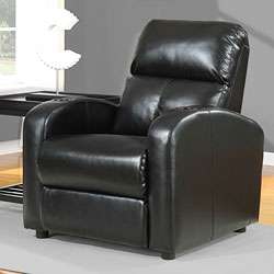 Tracy Black Bonded Leather Recliner  