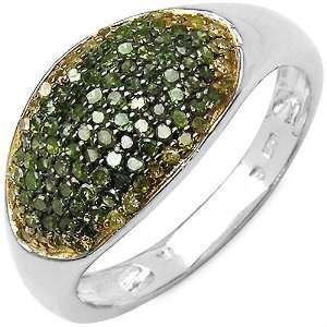  0.55 ct. t.w. Genuine Green and Yellow Diamond Ring in 