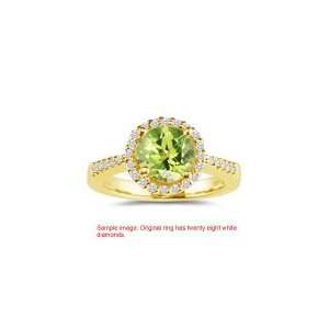  0.21 Cts Diamond & 1.40 Cts Peridot Ring in 18K Yellow 