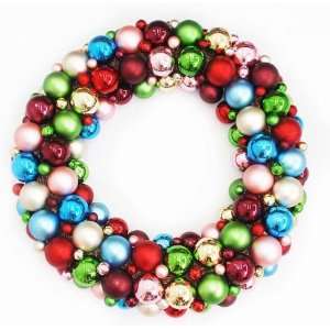 24 Multi Color Jewel Tone Shatterproof Christmas Ball Ornament Wreath