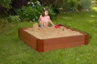 square composite timber sandbox w cover liner 4 x4 x12