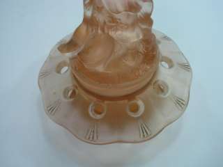 ANTIQUE PINK GLASS STATUETTE OF GIRL JEWELRY BOX  