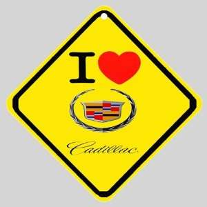  I Love Cadillac Logo Car Window Sign 