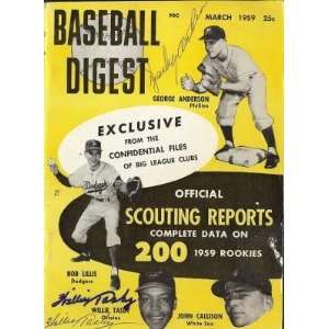  Baseball Digest 1959 SAutographed by Sparky Anderson 