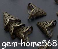 150 Antiqued Bronze Filigree Beads End Caps Cones A163  