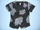 VNC Sig Zane HAWAIIAN Floral ALOHA Black Shirt Ladies XXS Petite