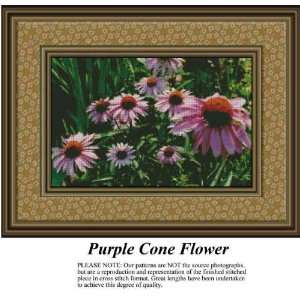  Purple Cone Flower Cross Stitch Pattern PDF  