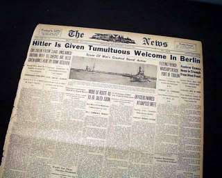 ADOLPH HITLER Berlin Germany Triumphant WELCOME HOME Celebration 1940 