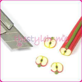 Polymer Nail Art Tip Fimo Clay Stick Cane Fruit Apple  